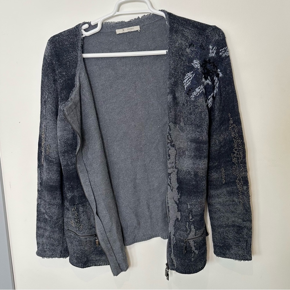 Monari Italia zip up long sleeve sweater jacket